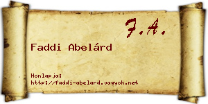 Faddi Abelárd névjegykártya